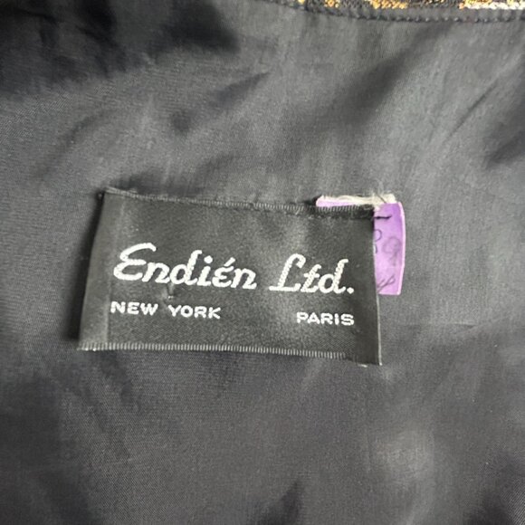 Vintage Endién Ltd. Womens Floral Brocade Jacket Size 8 Gold Double Breasted - Picture 3 of 9